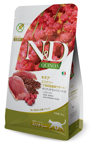 N&D キヌア ユリナリー（下部尿路健康サポート）ダック（クランベリー入り）成猫用